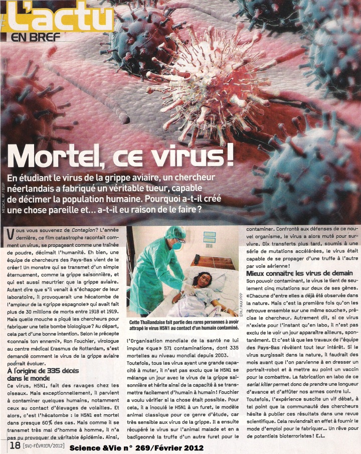 Virus grippe aviaire